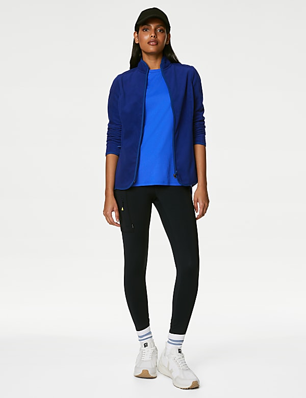 Slim Fit Standing Collar Fleece Jacket