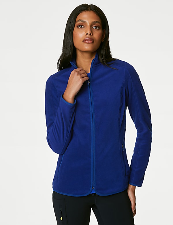Slim Fit Standing Collar Fleece Jacket
