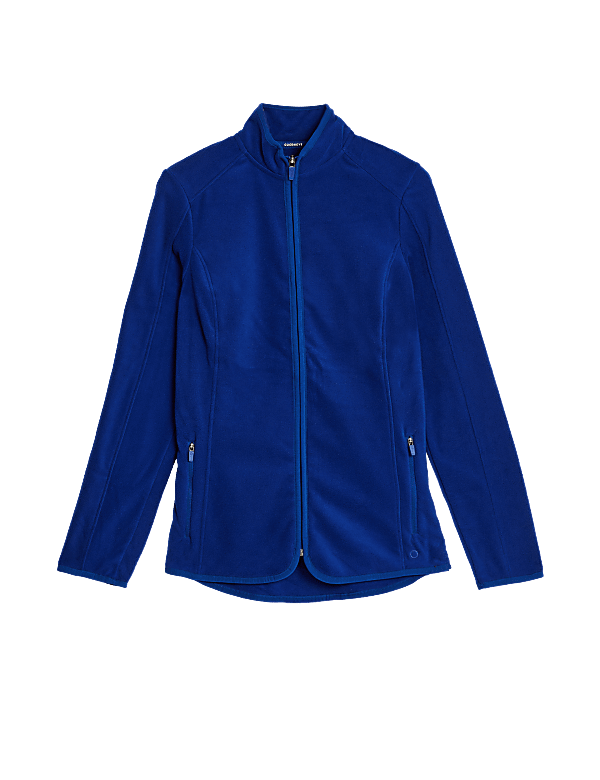 Slim Fit Standing Collar Fleece Jacket
