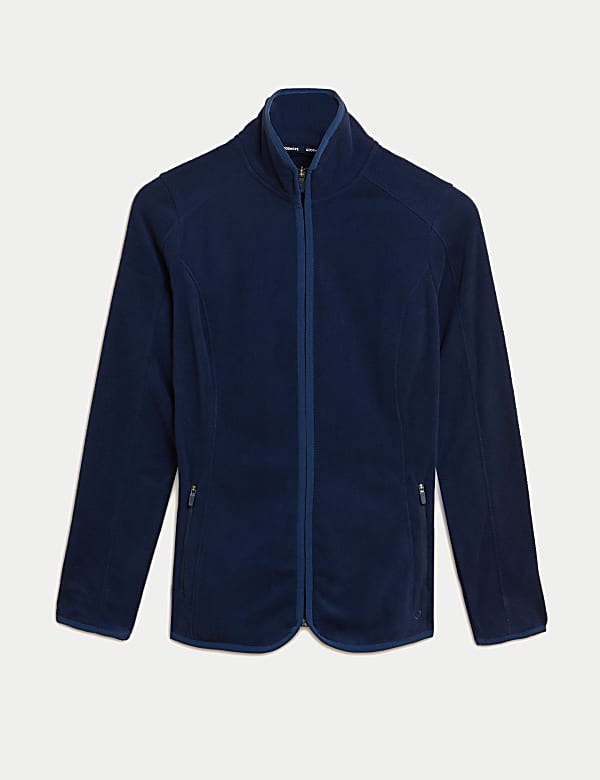 Slim Fit Standing Collar Fleece Jacket