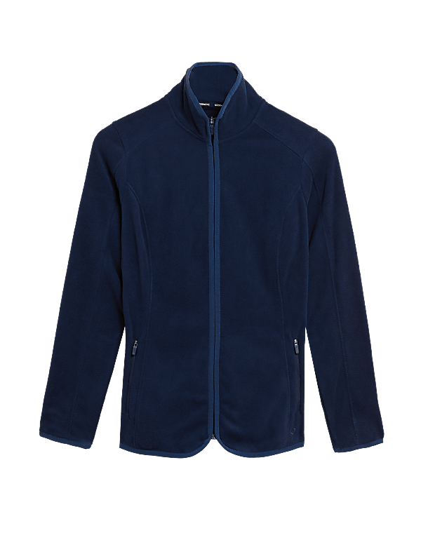 Slim Fit Standing Collar Fleece Jacket
