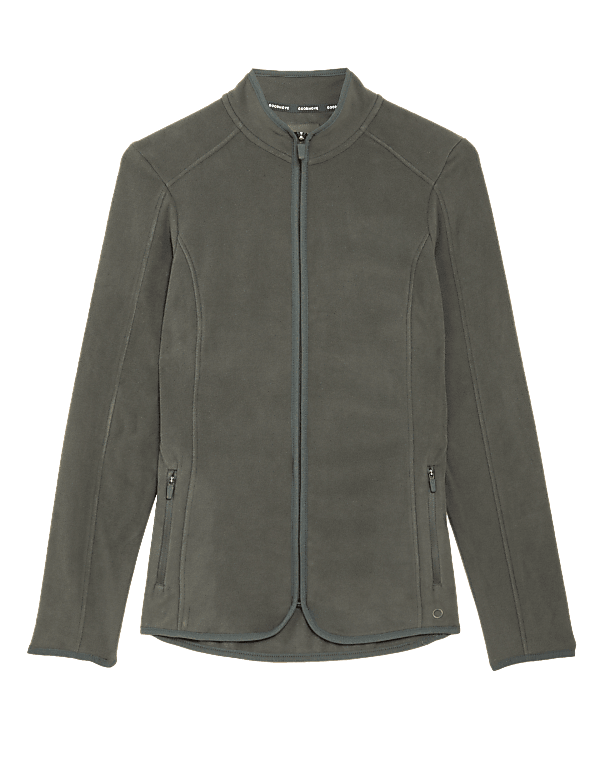 Slim Fit Standing Collar Fleece Jacket