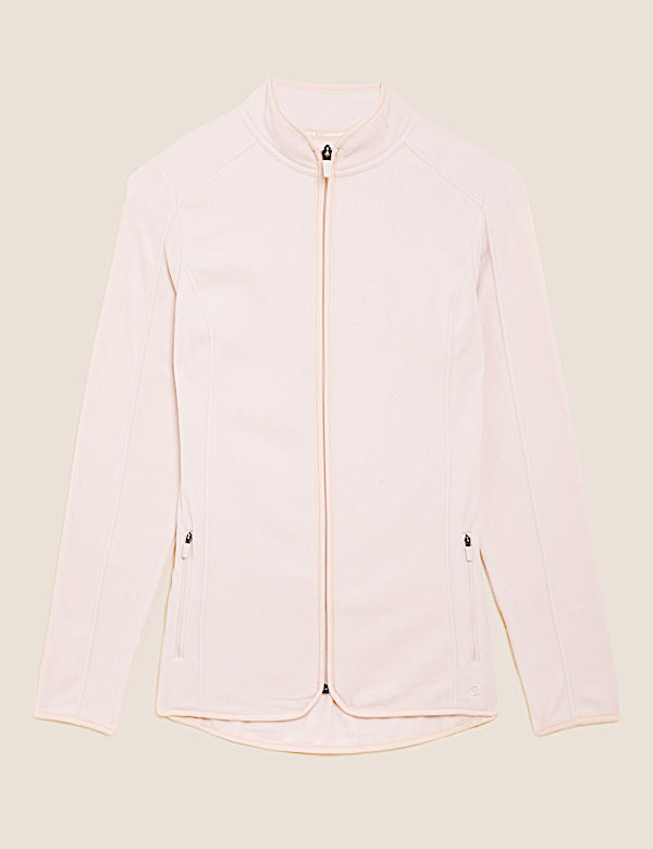 Slim Fit Standing Collar Fleece Jacket