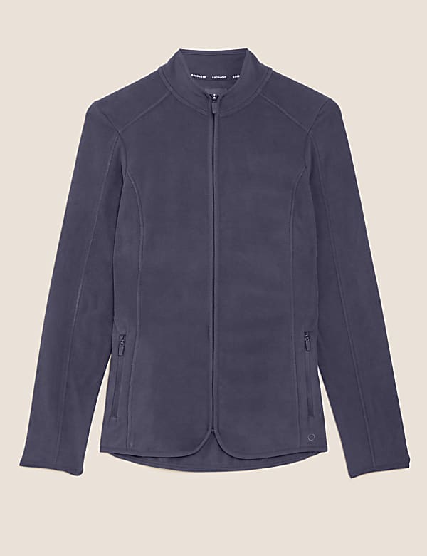 Slim Fit Standing Collar Fleece Jacket