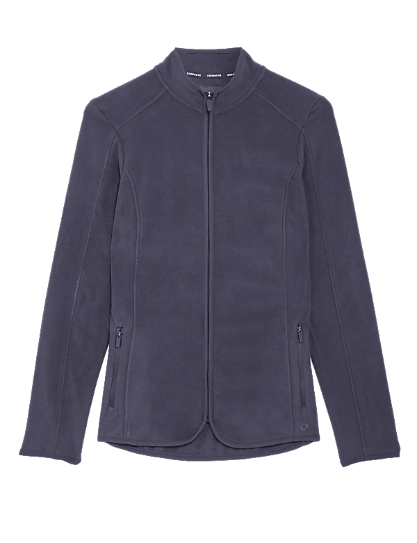 Slim Fit Standing Collar Fleece Jacket