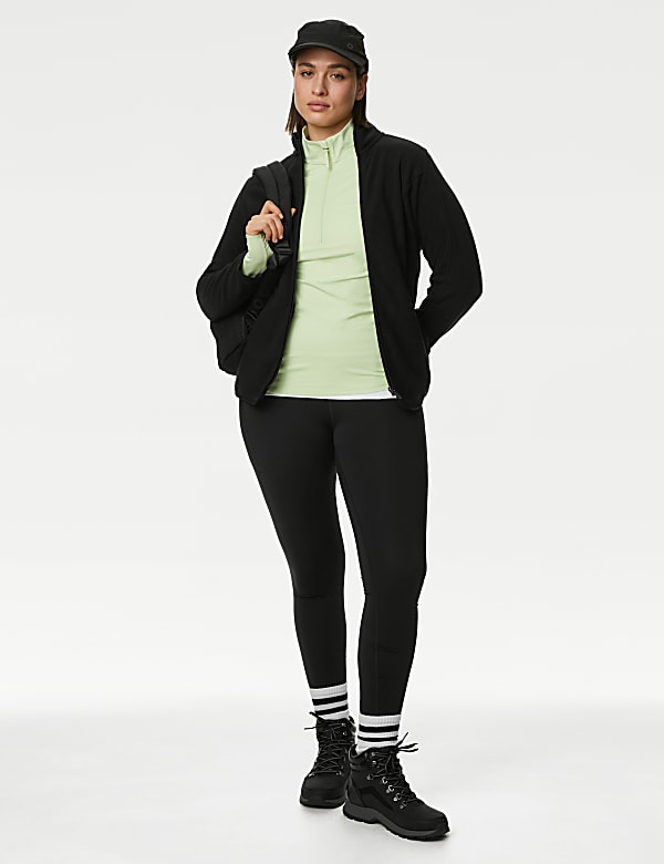 Slim Fit Standing Collar Fleece Jacket