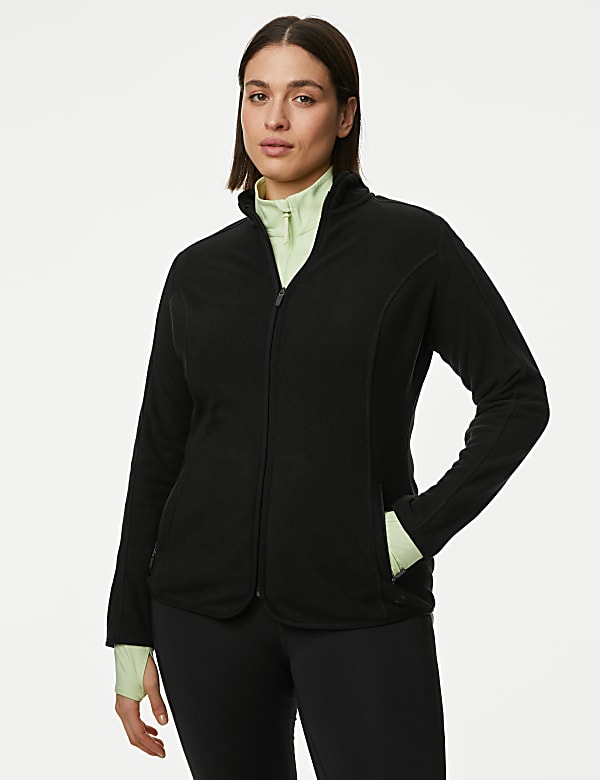 Slim Fit Standing Collar Fleece Jacket