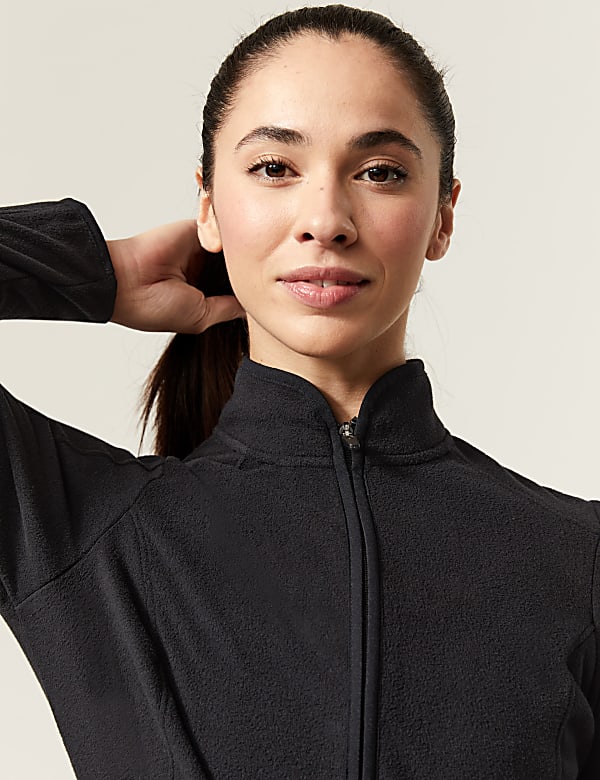 Slim Fit Standing Collar Fleece Jacket
