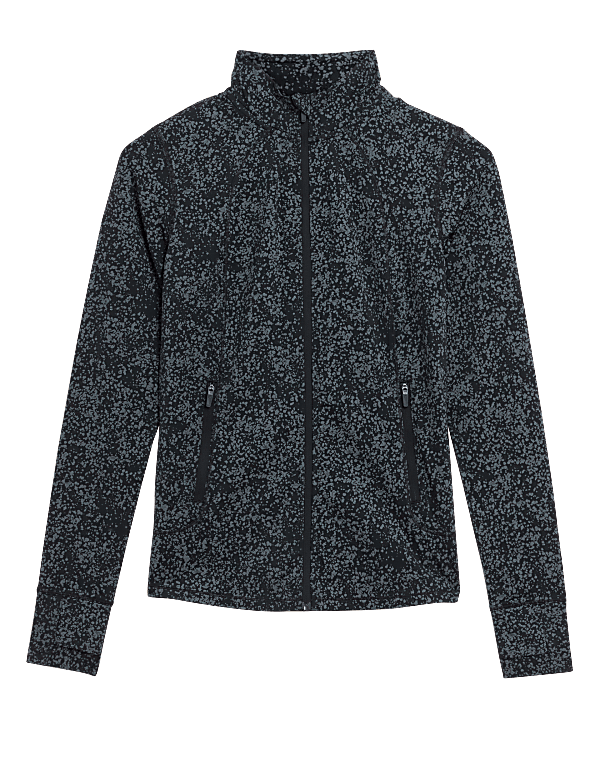 Printed Reflective Long Sleeve Running Top