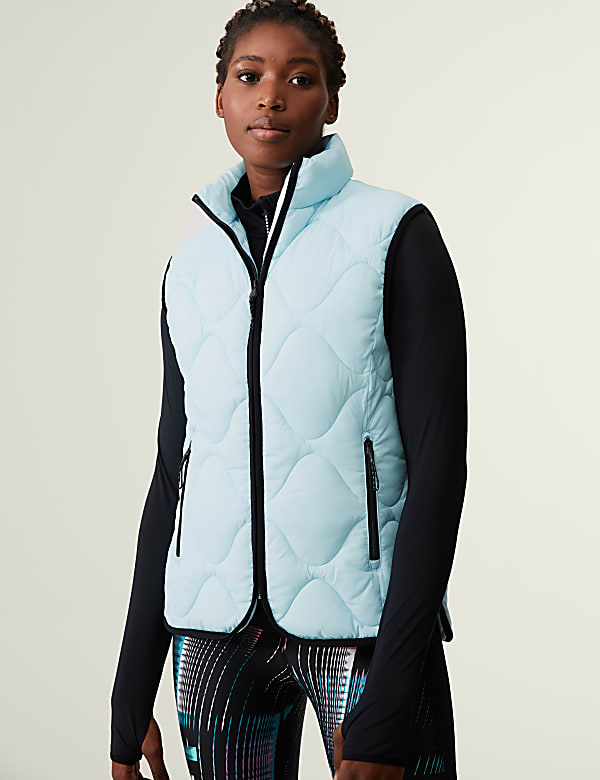 Quilted Zip Up Funnel Neck Puffer Gilet