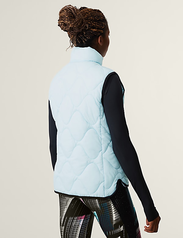 Quilted Zip Up Funnel Neck Puffer Gilet