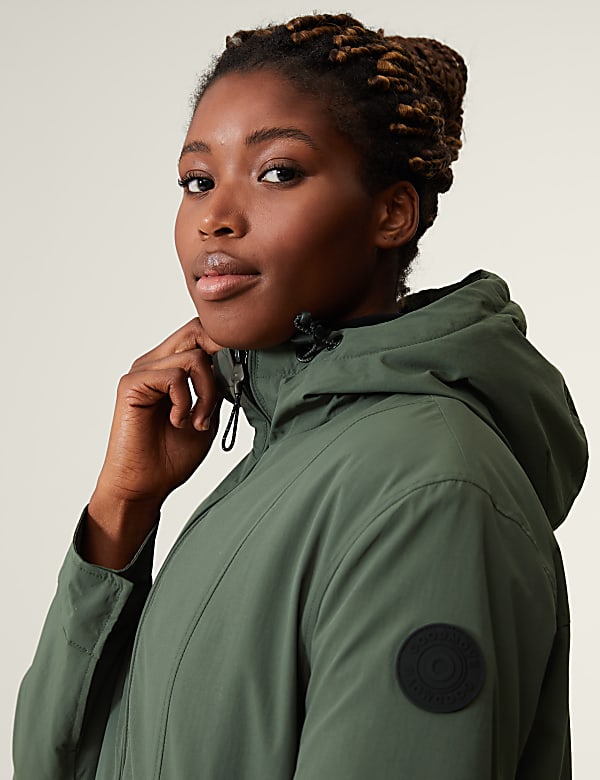 Fleece Lined Half Zip Hooded Jacket