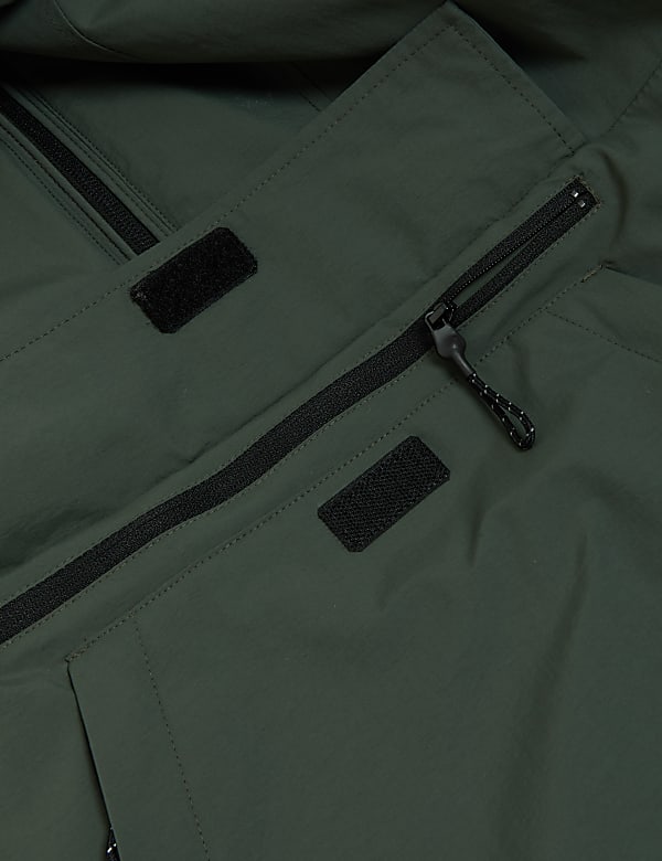 Fleece Lined Half Zip Hooded Jacket