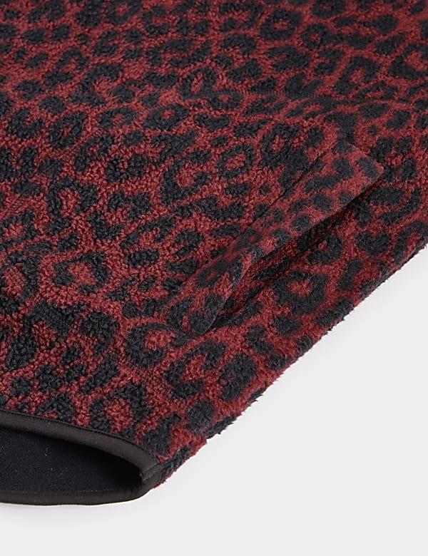 Half Zip Animal Print Fleece Jacket