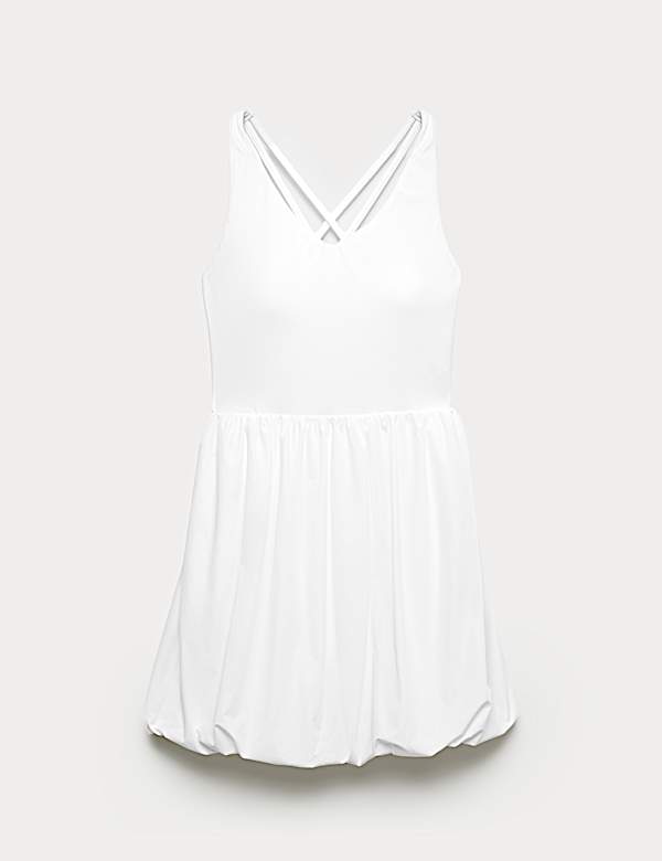 Robe de tennis &agrave; bretelles au dos et ourlet bouffant - CH