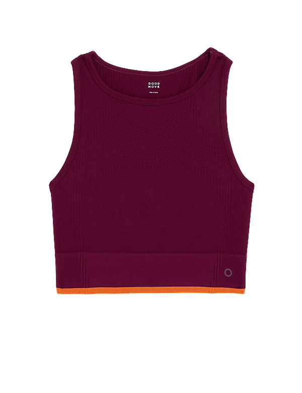 High Neck Seamless Fitted Crop Top