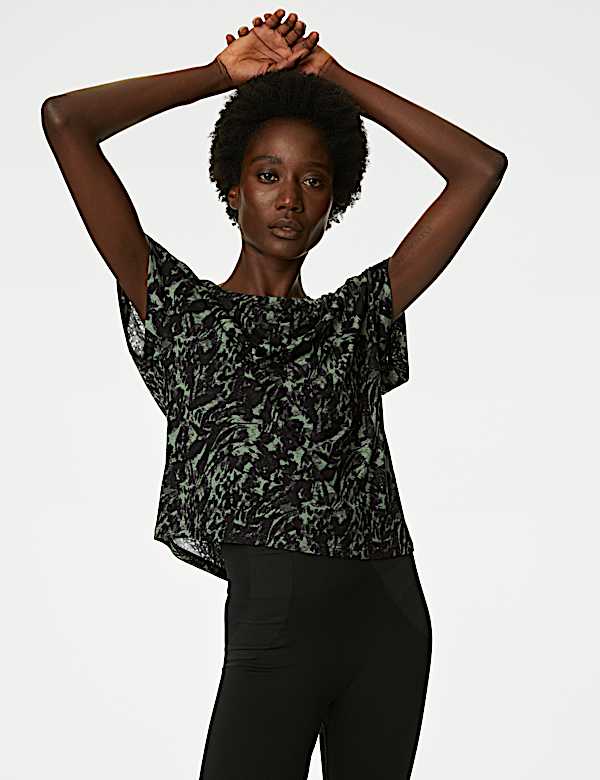 Printed Scoop Neck Relaxed T-Shirt