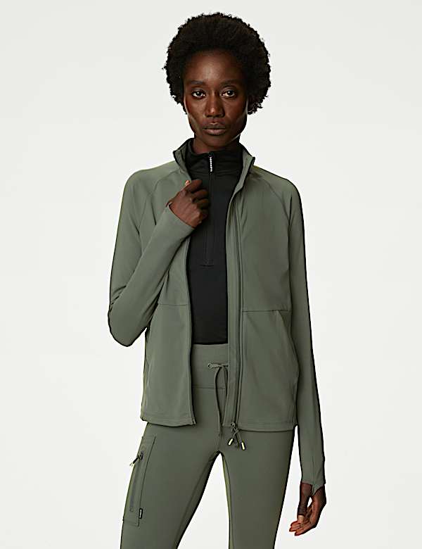 Funnel Neck Zip Up Walking Top