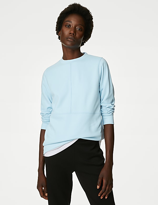 Crew Neck Relaxed Longline Sweatshirt