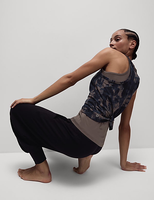 Débardeur de yoga coupe décontractée, effet superposé, avec imprimé - FR