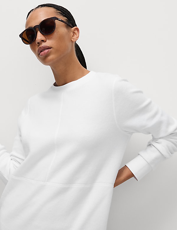 Cotton Rich Brushed Longline Sweatshirt - JP
