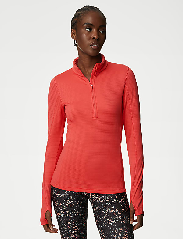 Thermal Textured Half Zip Running Top