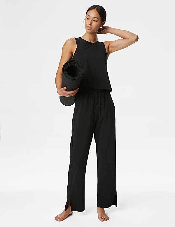 Woven High Waisted Wide Leg Trousers - JO