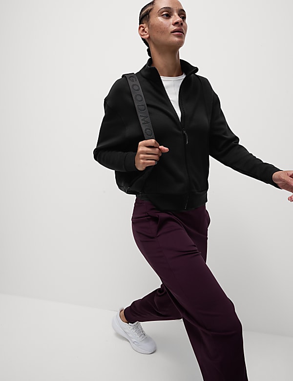 Funnel Neck Zip Up Yoga Sweatshirt - KR