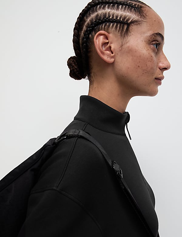 Funnel Neck Zip Up Yoga Sweatshirt - KR