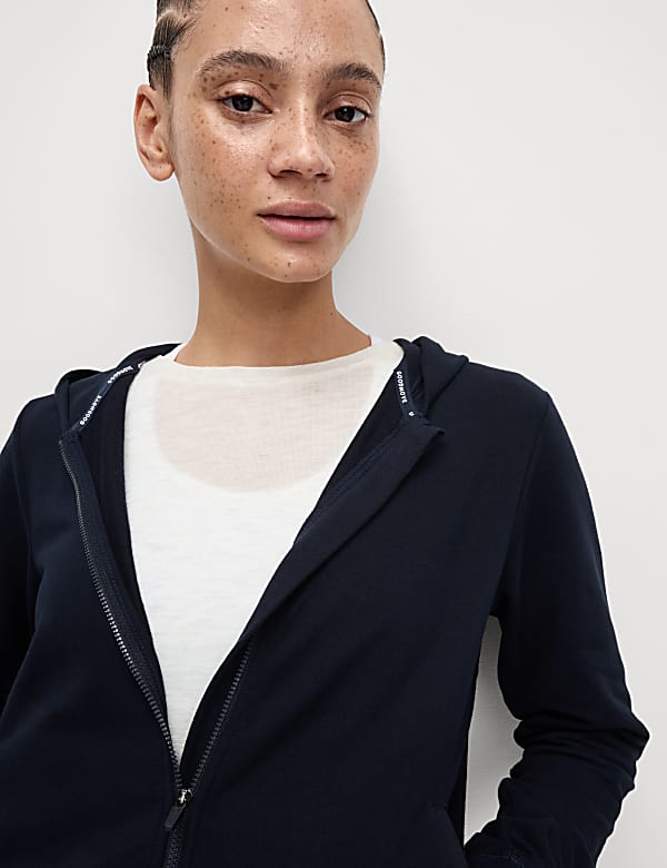 Cotton Rich Relaxed Zip Up Hoodie - MX