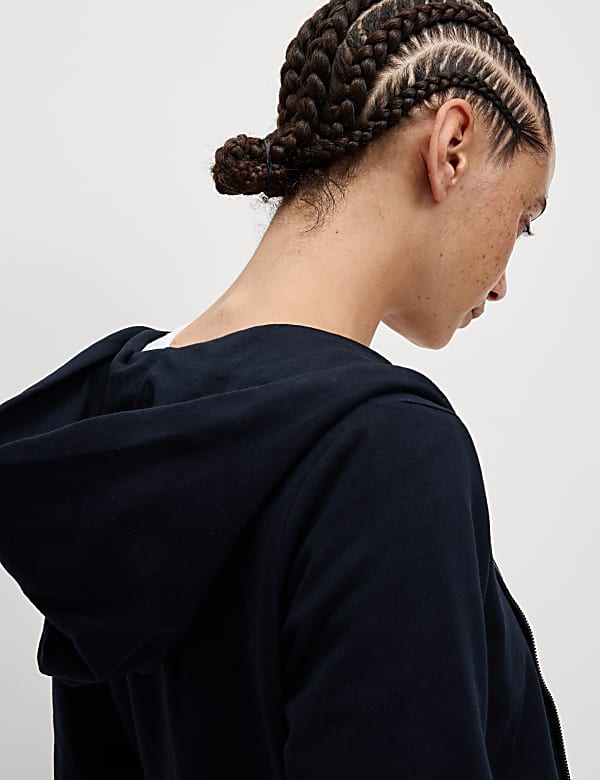 Cotton Rich Relaxed Zip Up Hoodie - MX