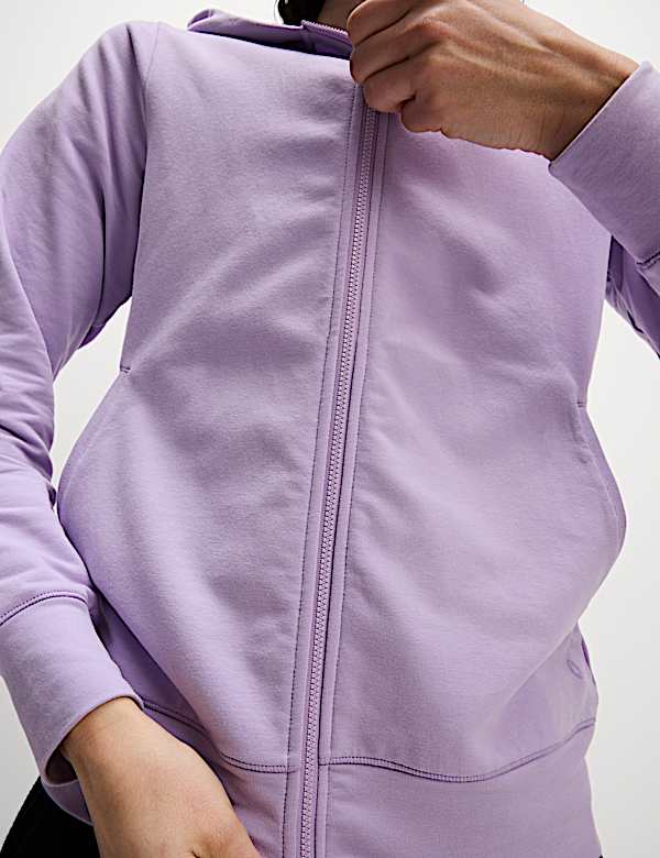 Cotton Rich Relaxed Zip Up Hoodie - AU