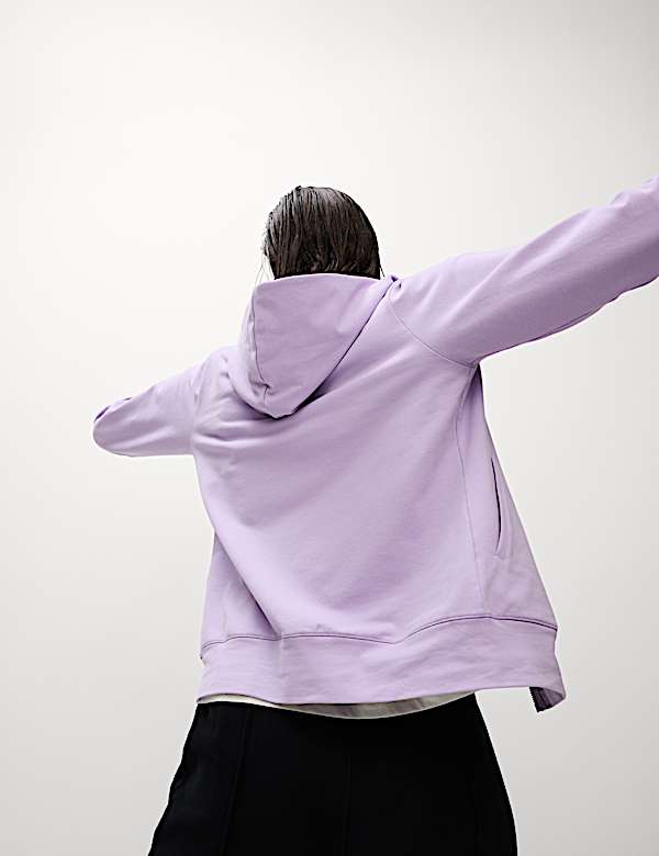 Cotton Rich Relaxed Zip Up Hoodie - AU