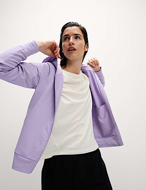 Cotton Rich Relaxed Zip Up Hoodie - AU