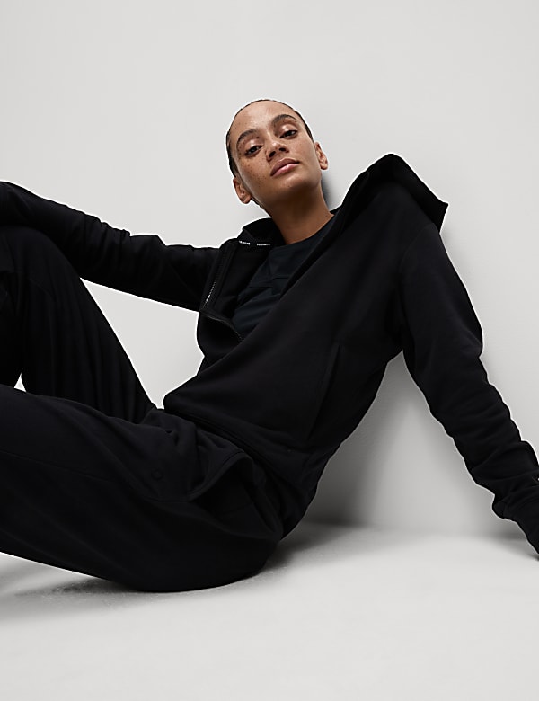 Cotton Rich Relaxed Zip Up Hoodie - JP