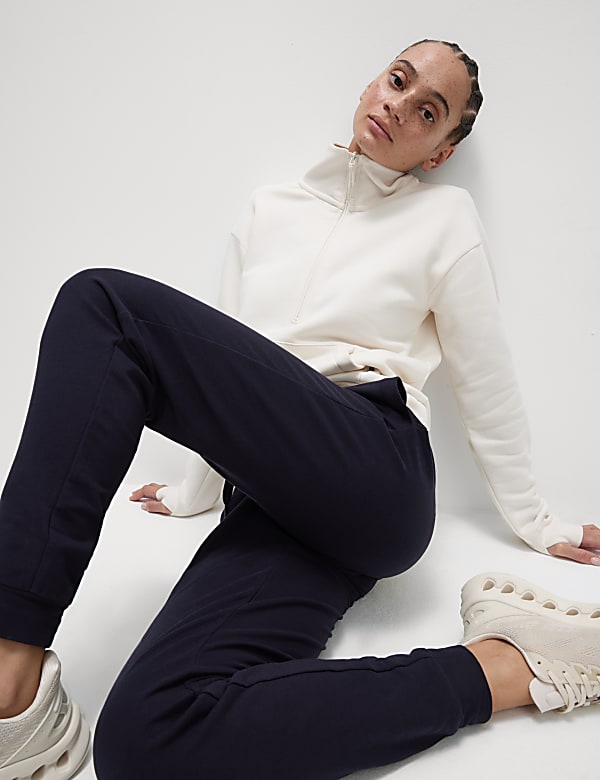 Cotton Rich Cuffed High Waisted Joggers - HU