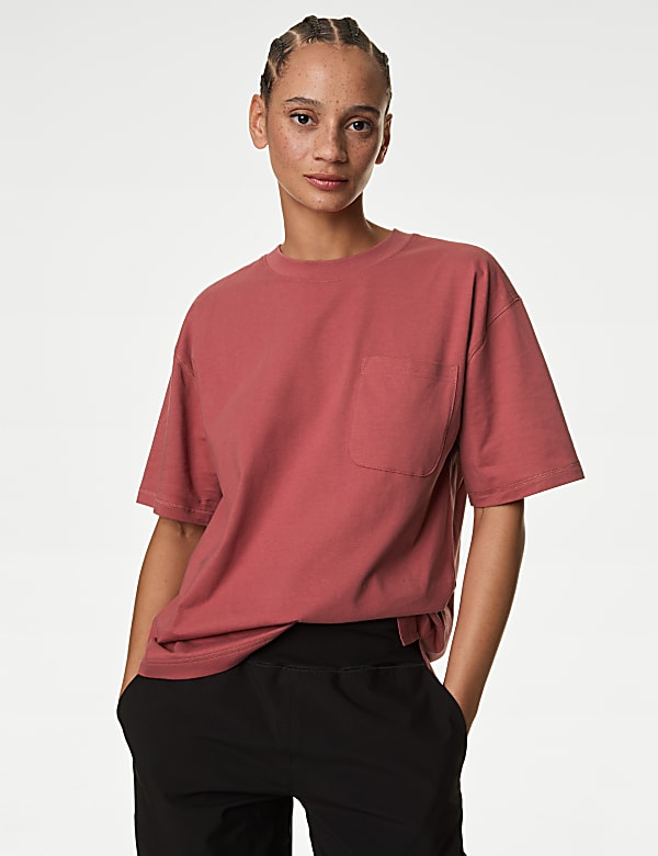 Pure Cotton Crew Neck Boxy T-Shirt - LU