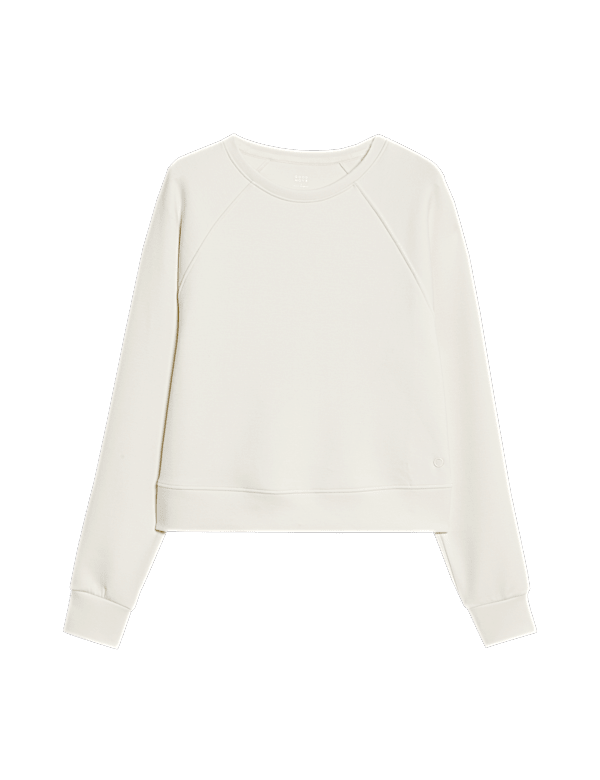 Round Neck Relaxed Yoga Crop Sweatshirt