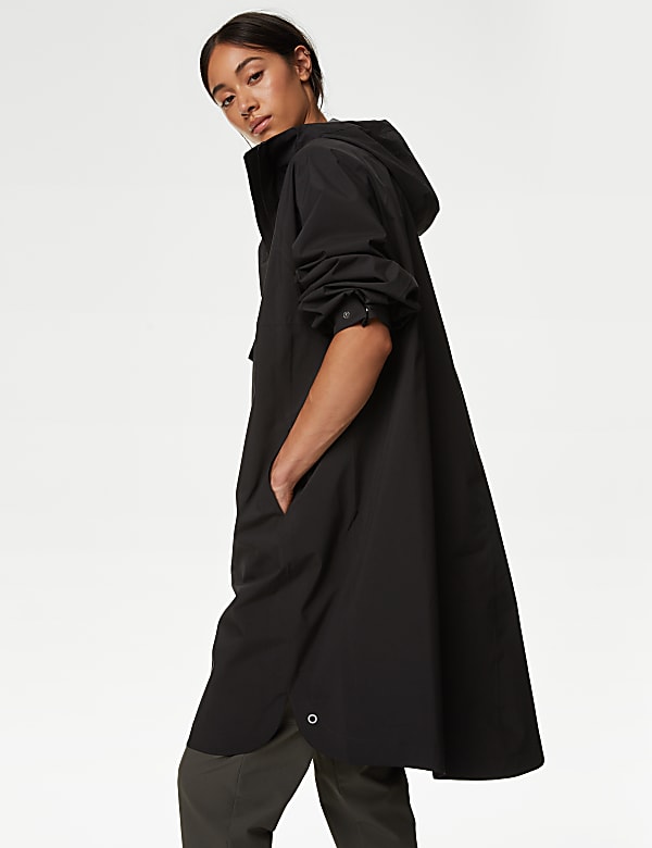 Black hooded poncho outlet