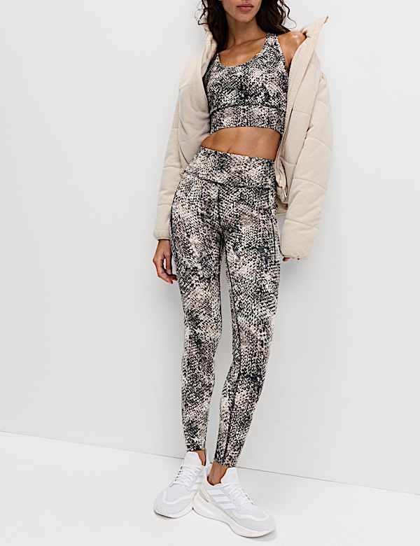 Go Train Printed High Waisted Gym Leggings - DK