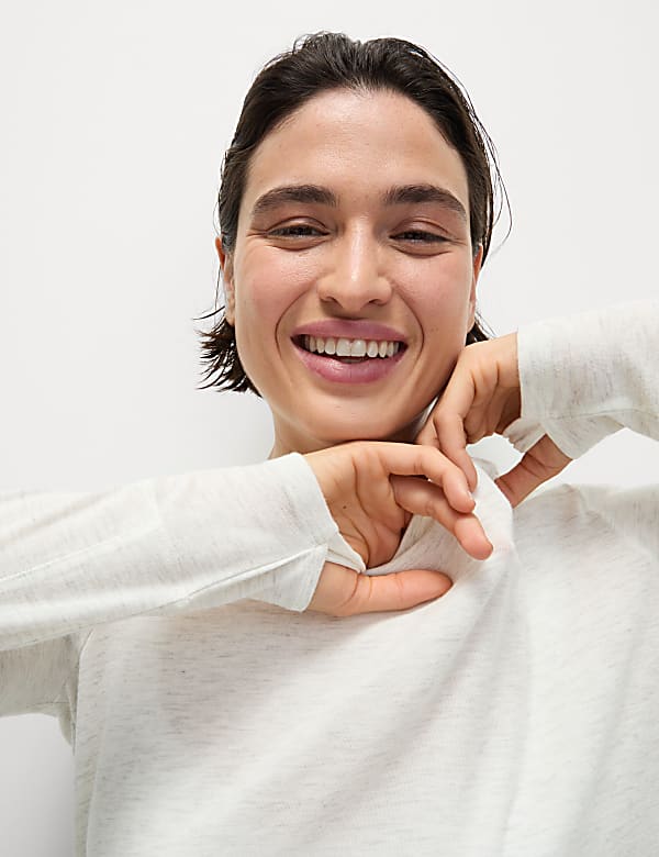 Wandeltop met ronde hals en merinowol - NL