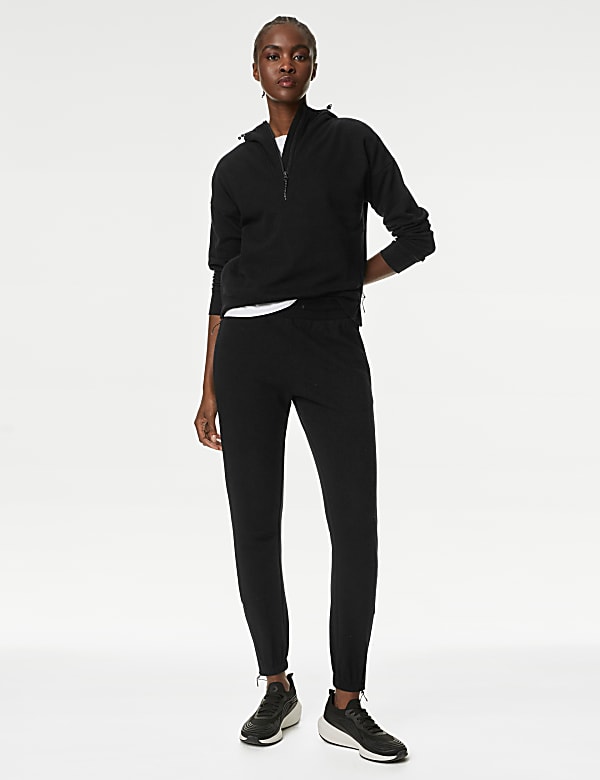 Cotton Rich Mesh Panel Relaxed Hoodie - KR