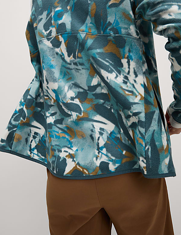 Thermal Printed Zip Up Funnel Neck Fleece - GR