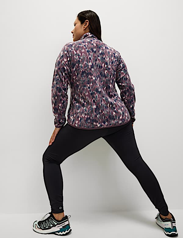 Polar térmico estampado con cremallera y cuello chimenea - US