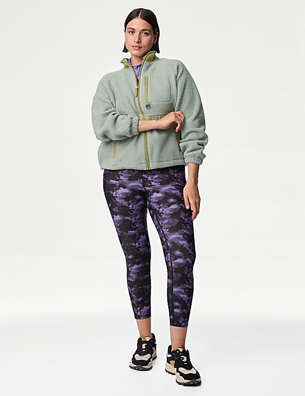 Borg Zip Up Funnel Neck Fleece Jacket