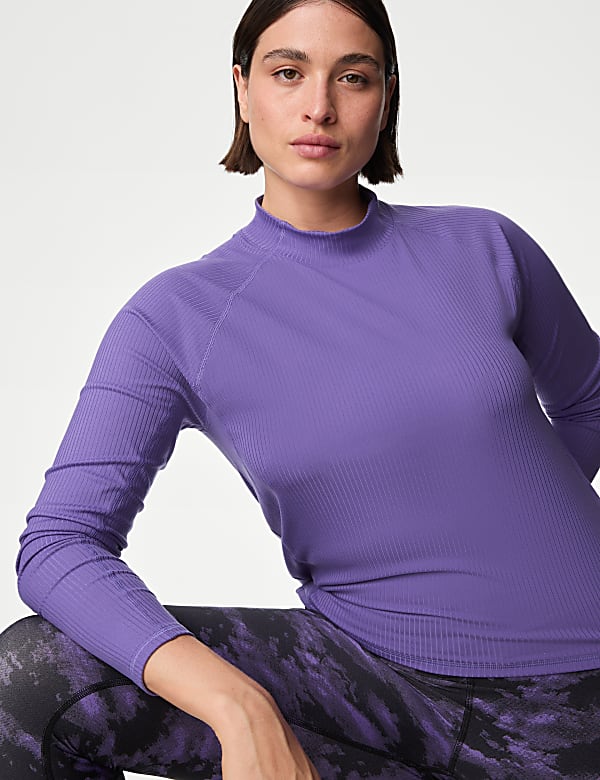 Rib Funnel Neck Crop Top