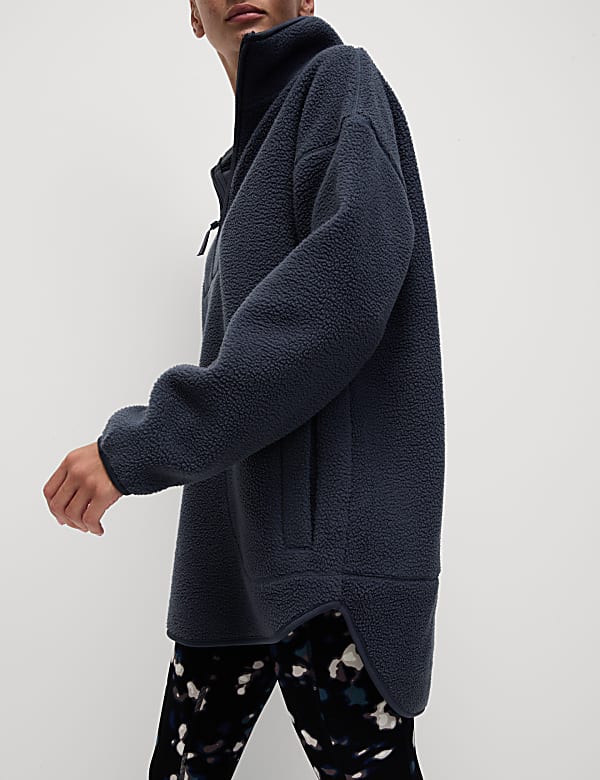 Borg Half Zip Longline Fleece Jacket - RO
