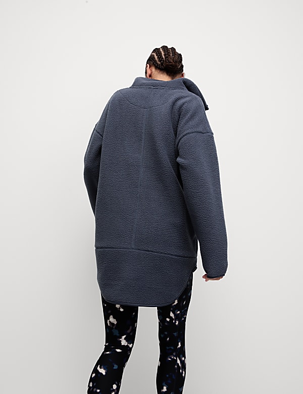 Borg Half Zip Longline Fleece Jacket - RO