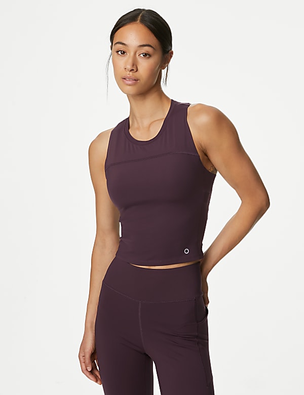 Scoop Neck Fitted Crop Vest Top - VN