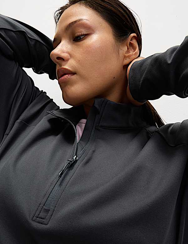 Funnel Neck Half Zip Yoga Top - TW